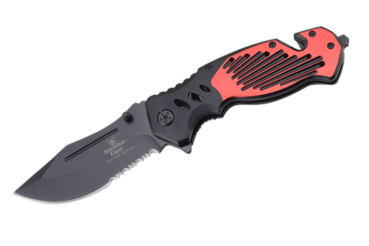 Snake Eye Tactical Spring Assist Knife 4.5 Closed with Clip