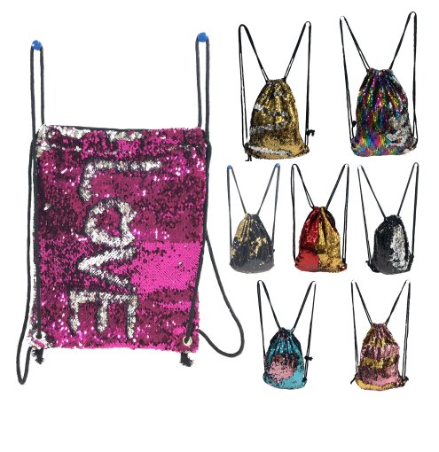 sequin drawstring backpack