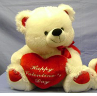 14 Inch Plush Bear with Happy Valentine's Day Hearts