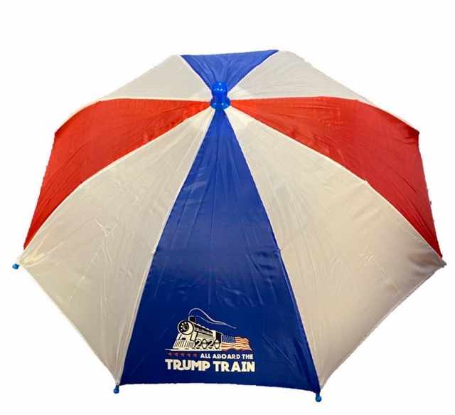 red white and blue umbrella hat