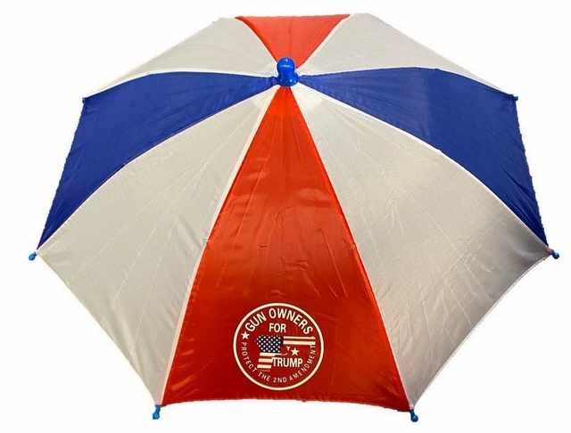 red white and blue umbrella hat