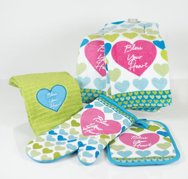 kitchen towel and oven mitt set
