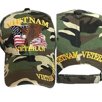 Vietnam Veteran Embroidered Military Caps - Camo Color