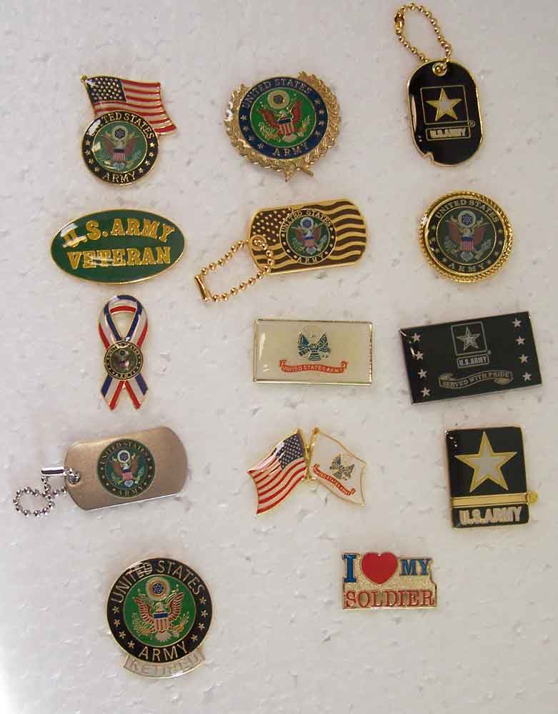 Us Army Usa Assorted Metal Hat Pins Licensed