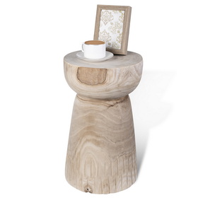 Wood Tree Stump End Table 19"H