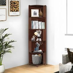 DOUSY Bamboo Corner Bookcase