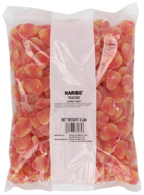 Haribo Gummi Peaches, 5-pound Bag