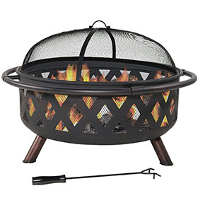 36" Black Crossweave Fire Pit