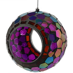 Round Mosaic Hanging Bird Feeder