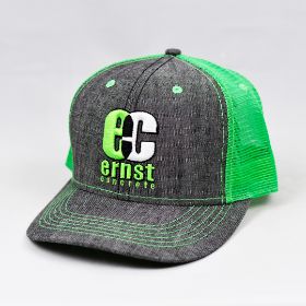 Dark Chambrey & Green Trucker