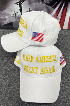 MAGA White 45-47 Trump CAPS
