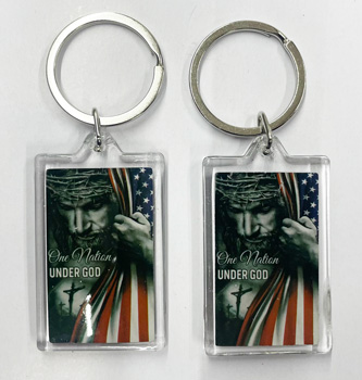 One Nation Under God Plastic KEYCHAINs