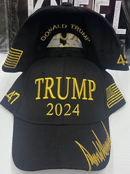 Trump Black CAPS with Gold Stitching