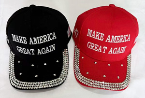 TRUMP MAGA Rhinestone Caps