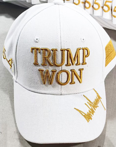 White Trump Won CAPS with Gold Stitching