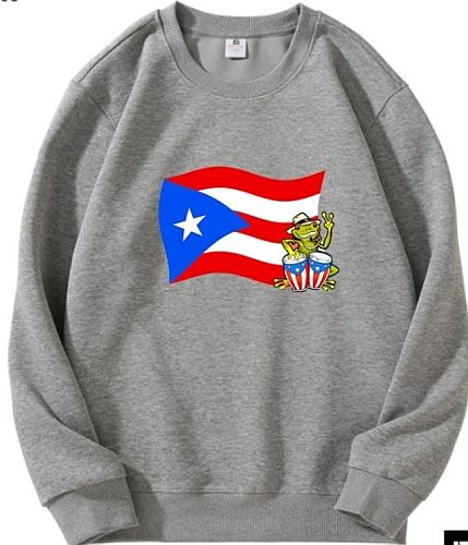 PUERTO RICO LIGHT GRAY CREW NECK SWEATSHIRT