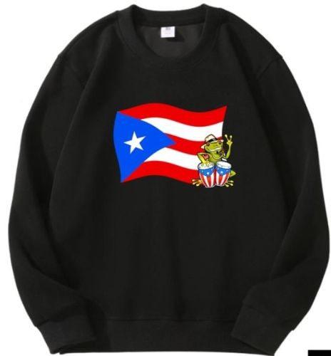 PUERTO RICO BLACK CREW NECK SWEATSHIRT