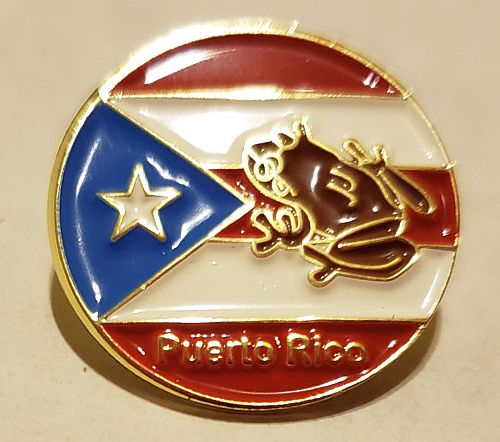 PUERTO RICO ''COQUI -FLAG'' ROUND PIN