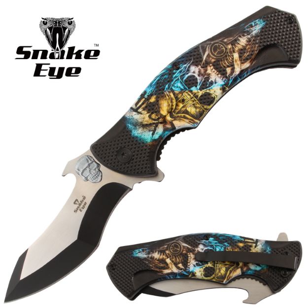 Snake Eye Tactical Spring Assist knife SKULL-2 Handle