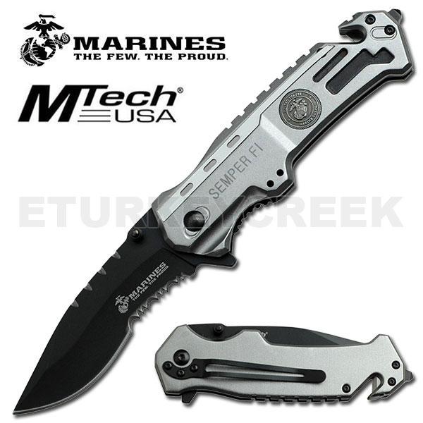 US MARINES TACTICAL RESCUE SPRING ASSISTED OPENING KNIFE