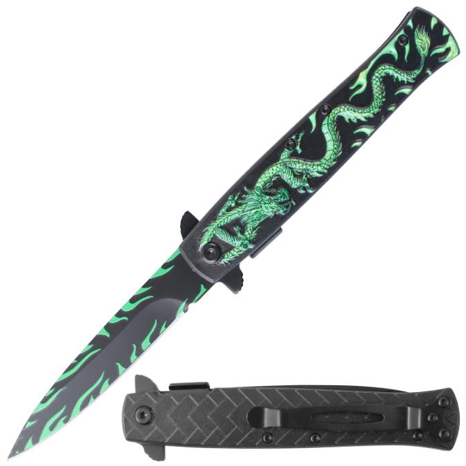Snake Eye Tactical Stiletto Style 5325GN Spring Assist KNIFE