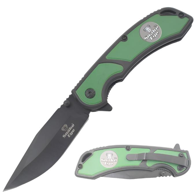 Snake Eye Tactical Black & Green Spring Assist knife SE-1961BK-GN