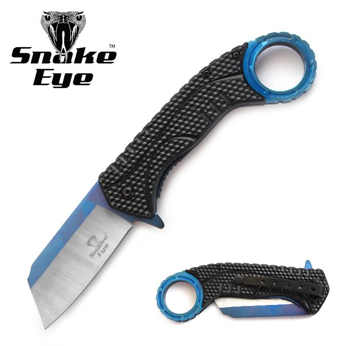 Snake Eye Tactical Karambit Style SpRING Assist Knife BKBL