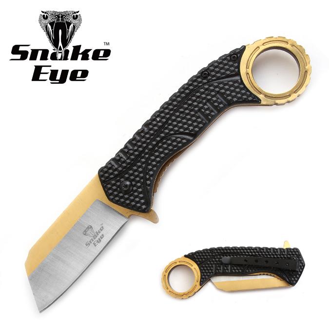 Snake Eye Tactical Karambit Style SpRING Assist Knife BKGD