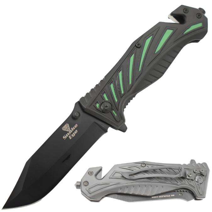 Snake Eye Tactical Rescue Style Spring Assist knife SE-1970GN