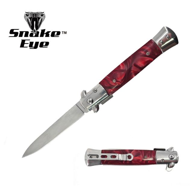 Stiletto Style Red Pearl Spring Assisted KNIFE SE-575RD