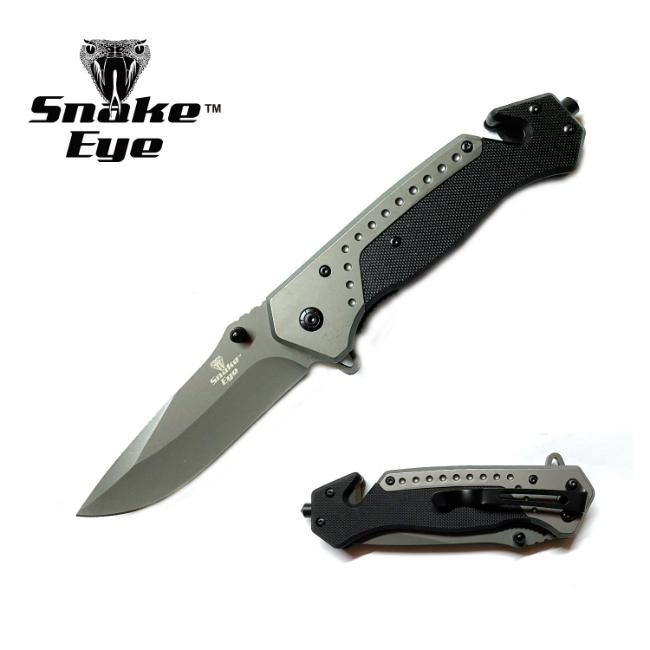 Snake Eye Tactical Rescue Style Spring Assist knife SE-1018BK