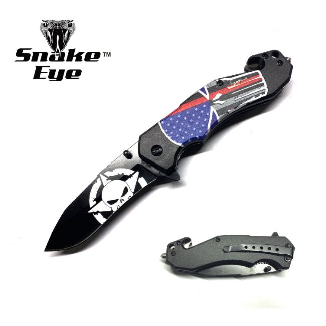 Snake Eye Tactical Rescue Style Spring Assist KNIFE SE-8004-B