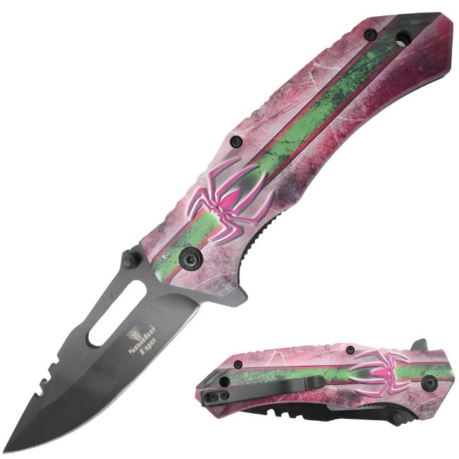 SNAKE Eye Tactical Spider Design Spring Assist Knife SE-130RO