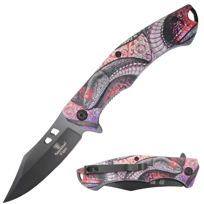 SNAKE Eye Tactical SNAKE Design Spring Assist Knife SE-178PK