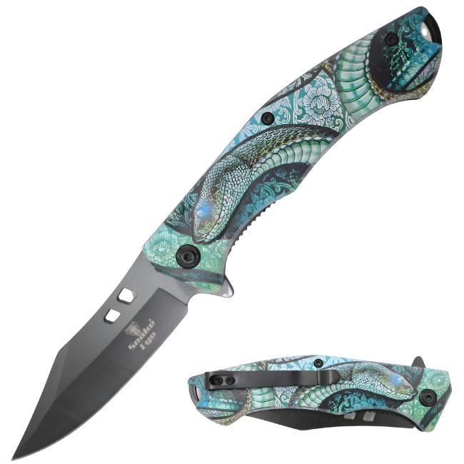 SNAKE Eye Tactical SNAKE Design Spring Assist Knife SE-178BL