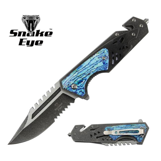 Snake Eye Tactical Rescue Style Heavy Duty Assist Knife SE-069BL