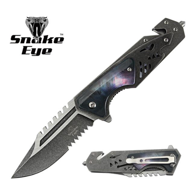 SNAKE Eye Tactical Rescue Style Heavy Duty Assist Knife SE-069BK