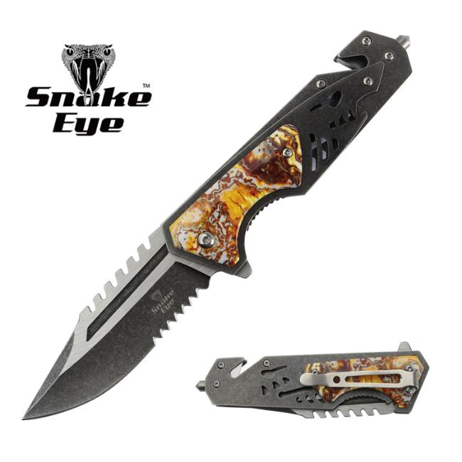 Snake Eye Tactical Rescue Style Heavy Duty Assist Knife SE-069BR