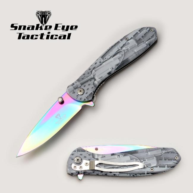 SNAKE Eye Tactical Heavy Duty Spring Assist Knife SE-1361RBD2