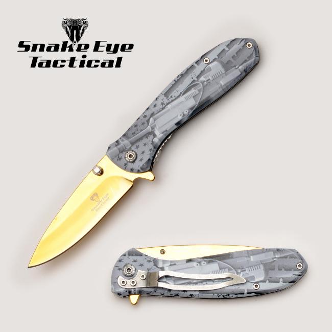 SNAKE Eye Tactical Heavy Duty Spring Assist Knife SE-1361GDD2