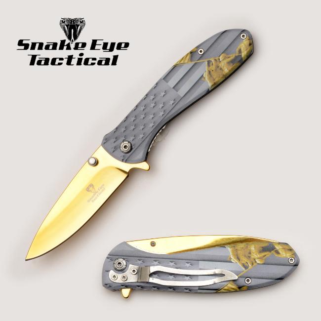 SNAKE Eye Tactical Heavy Duty Spring Assist Knife SE-1361GDD3