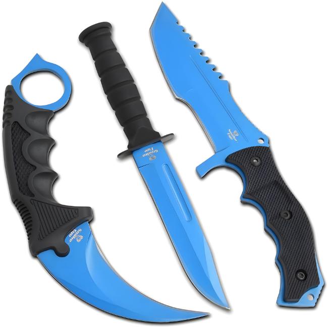 SNAKE Eye Tactical Triple Hunting Knives Set SE-3SETBL