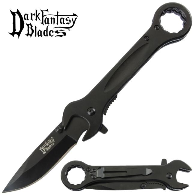 Dark Fantasy Blades WRENCH Tactical Assist Pocket Knife DF-1103BK