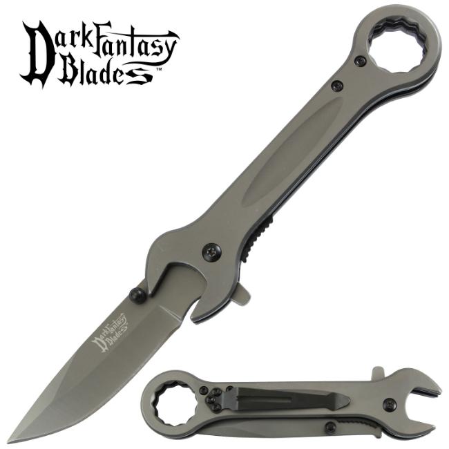 Dark Fantasy Blades WRENCH Tactical Assist Pocket Knife DF-1103GR