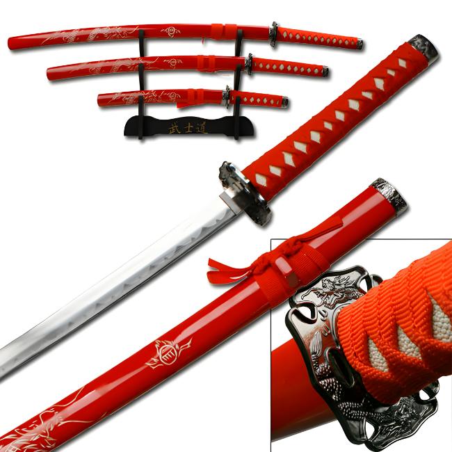 Snake eye Warrior Blue Japanese Katana SWORD Set SE-58-RD4