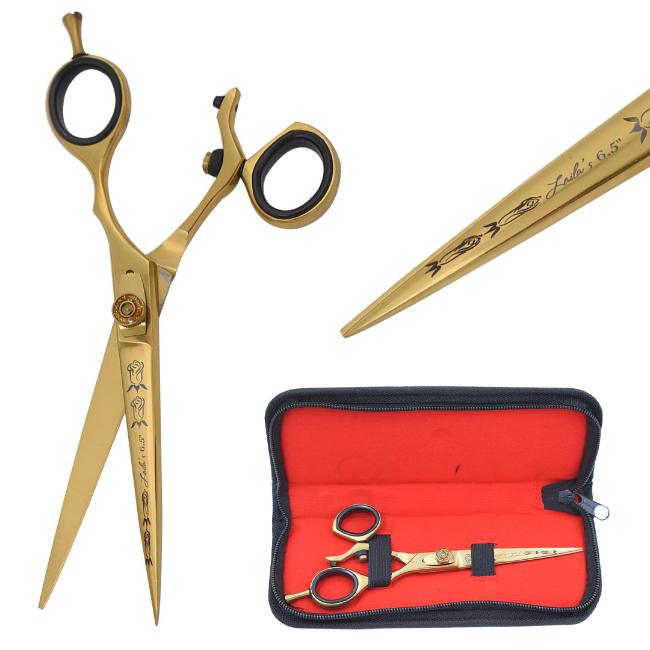 Laila's Professional Barber Scissor GOLD Finish (L-513GD-6.5'')