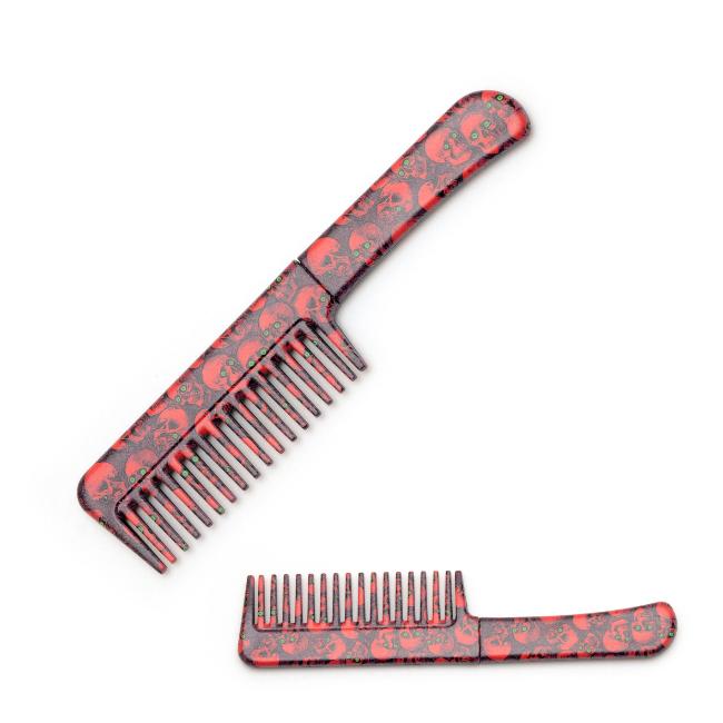 Red SKULL Printed Comb Knife PK-107RSK