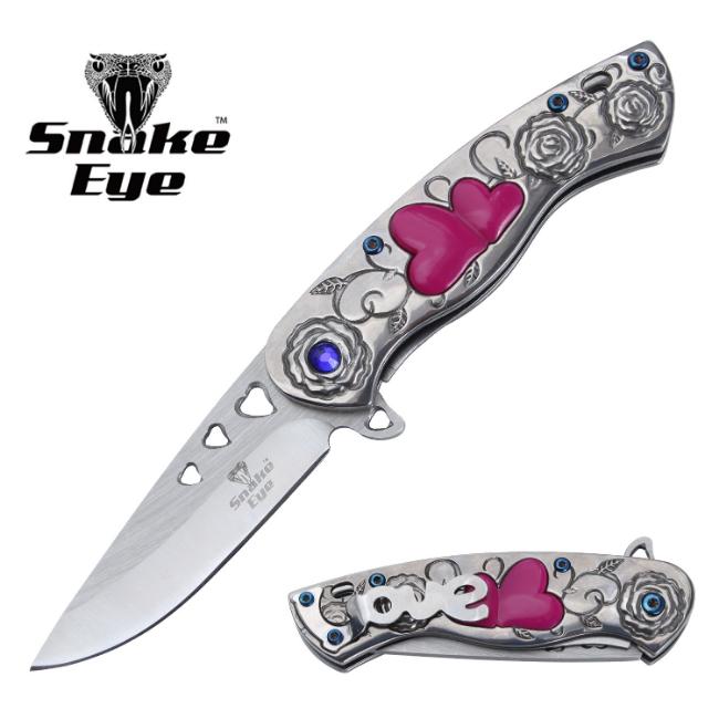 Snake Eye Tactical 7'' Cupid Heart Ladies POCKET KNIFE SE-5216SL