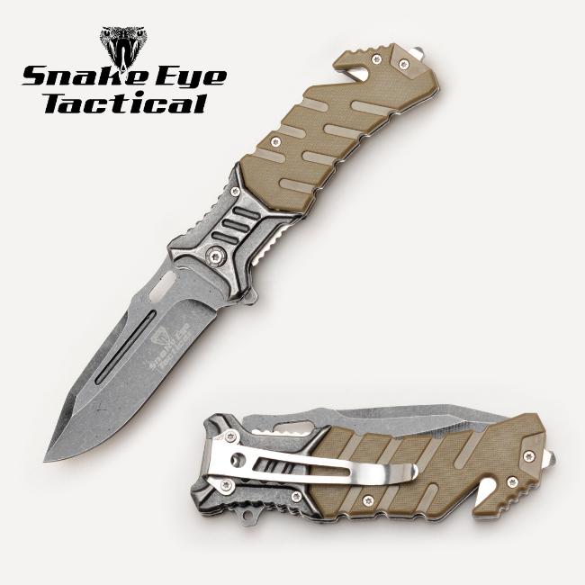 Snake Eye Tactical Rescue Style Spring Assist knife SE-1349TN