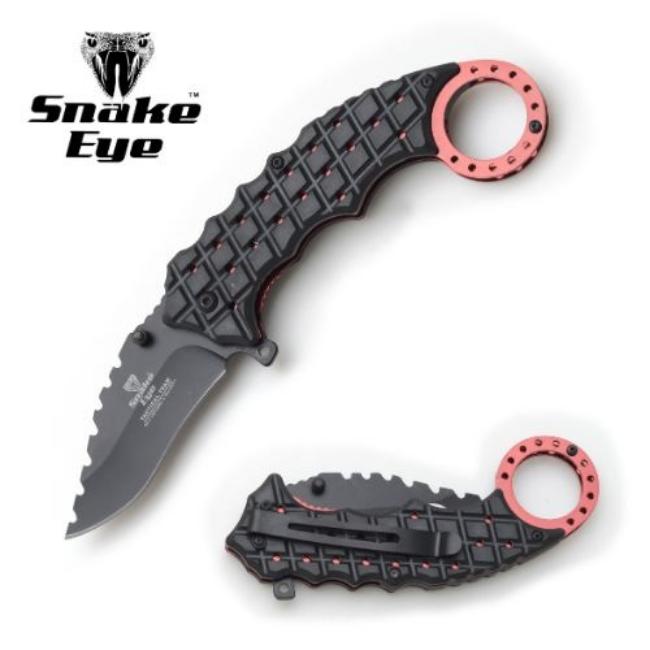 Snake Eye Tactical Karambit Style SpRING Assist Knife SE-1128RD